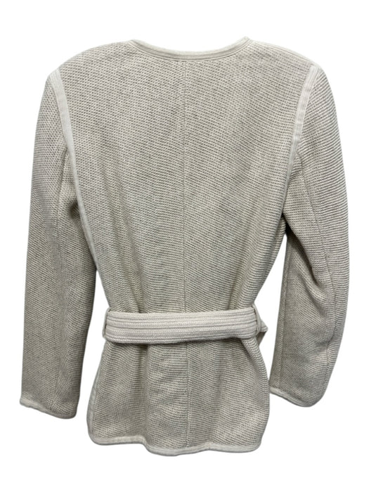 Vince Size XS Beige Cotton & Rayon Knit Open Front Sash Jacket Beige / XS