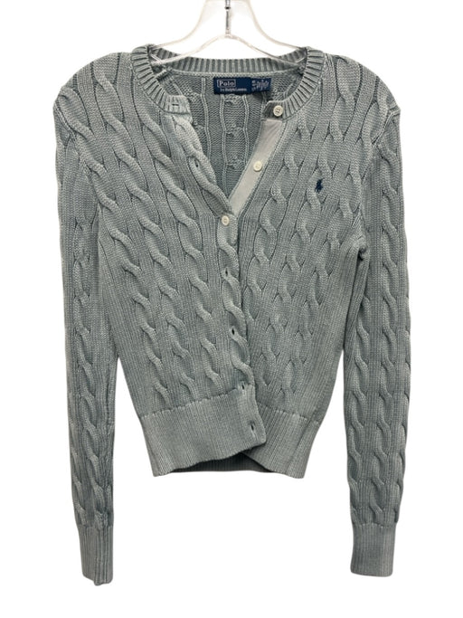 Polo Ralph Lauren Size XS Light Blue Cotton Button Down Cable Knit Cardigan Light Blue / XS