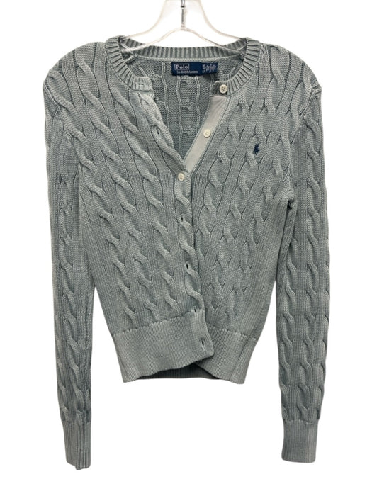 Polo Ralph Lauren Size XS Light Blue Cotton Button Down Cable Knit Cardigan Light Blue / XS