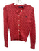 Polo Ralph Lauren Size XS Coral Pink Cotton Button Down Cable Knit Cardigan Coral Pink / XS
