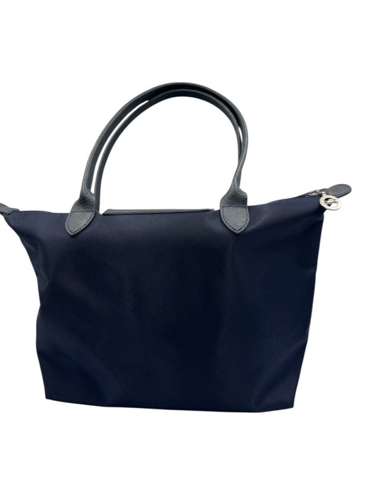 Longchamp Navy Nylon Zip Close Button clasp Handbag Bag Navy / M