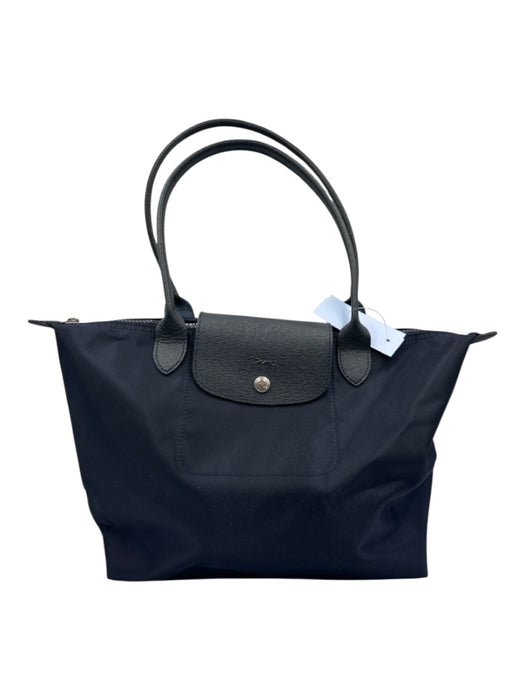 Longchamp Navy Nylon Zip Close Button clasp Handbag Bag Navy / M