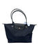 Longchamp Navy Nylon Zip Close Button clasp Handbag Bag Navy / M