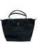 Longchamp Black Nylon Zip Close Button clasp Handbag Bag Black / M