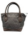 Barbour Gray & Brown Nylon & Leather Quilted Zip Close Handbag Bag Gray & Brown / S