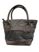 Barbour Gray & Brown Nylon & Leather Quilted Zip Close Handbag Bag Gray & Brown / S