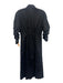 Theory Size 00 Black Cotton Blend Half Sleeve Ruched Button Front Midi Dress Black / 00