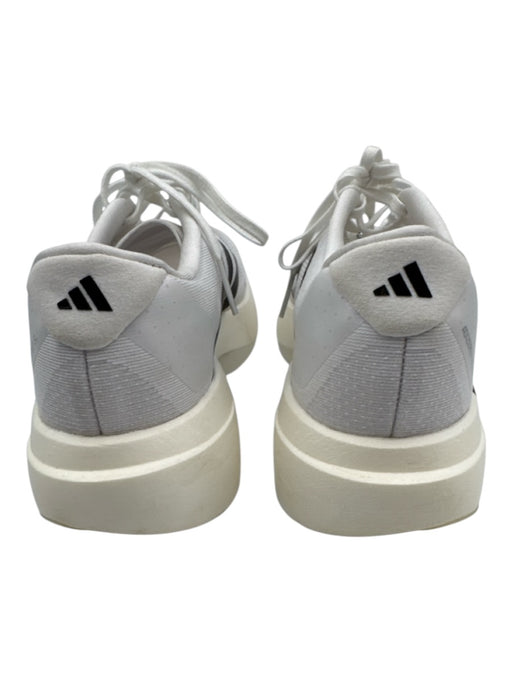Adidas Shoe Size 9 White & Black Synthetic Round Toe Striped Mesh Sneakers White & Black / 9