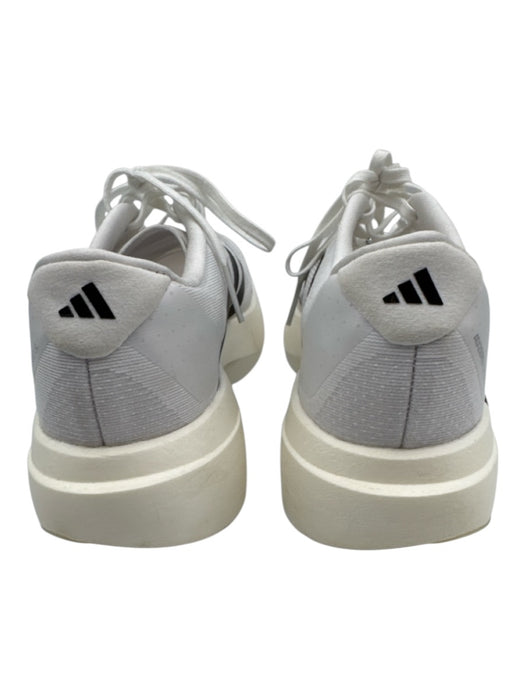 Adidas Shoe Size 9 White & Black Synthetic Round Toe Striped Mesh Sneakers White & Black / 9