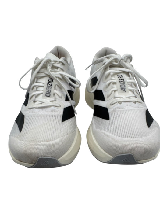 Adidas Shoe Size 9 White & Black Synthetic Round Toe Striped Mesh Sneakers White & Black / 9