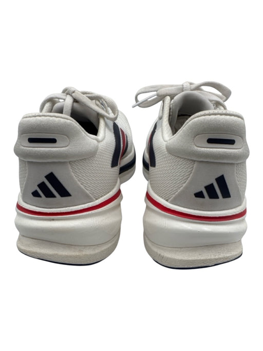 Adidas Shoe Size 9 White, Blue, Red Synthetic Round Toe Striped Mesh Sneakers White, Blue, Red / 9