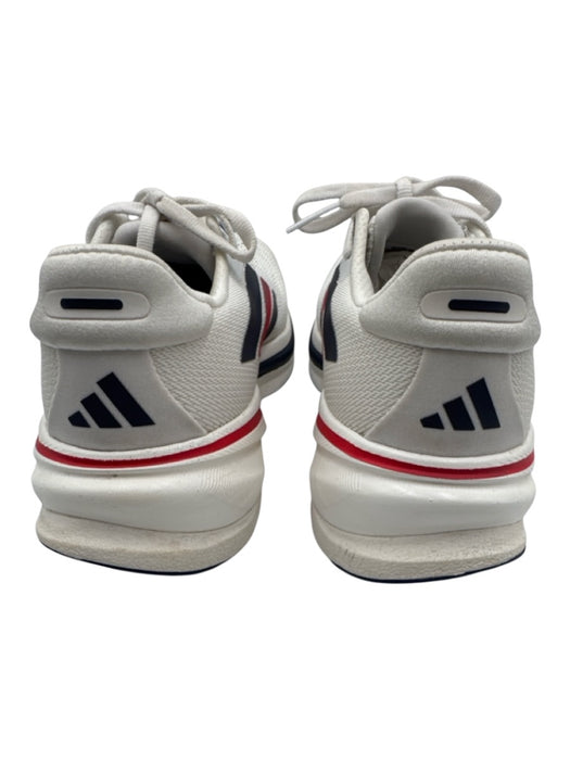 Adidas Shoe Size 9 White, Blue, Red Synthetic Round Toe Striped Mesh Sneakers White, Blue, Red / 9