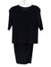 360 Sweater Size XS Black Rayon Blend Short Sleeve Knit Striped Maxi Skirt Set Black / XS