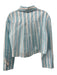 Alice + Olivia Classics Size S Blue & White Cotton Verticle Stripe Button Up Top Blue & White / S