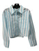 Alice + Olivia Classics Size S Blue & White Cotton Verticle Stripe Button Up Top Blue & White / S