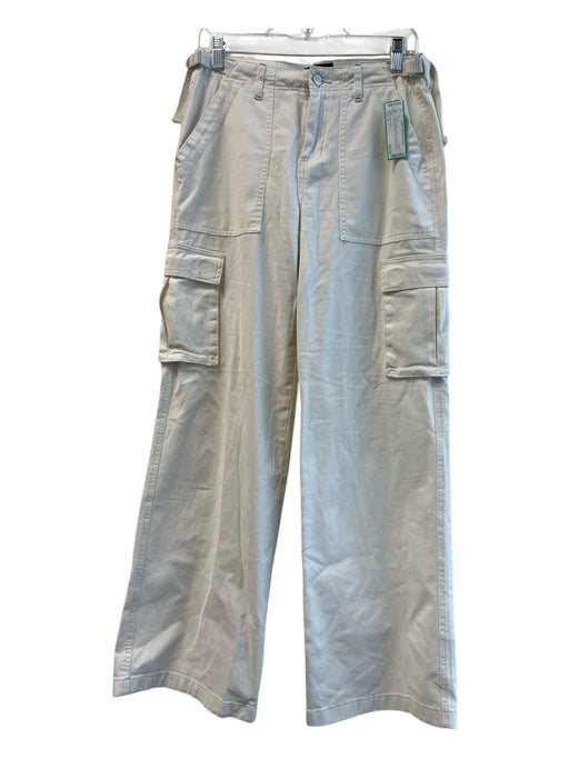 Sanctuary Size S Cream Cotton Wide Leg High Waist Adjustable Waist Cargo Pants Cream / S