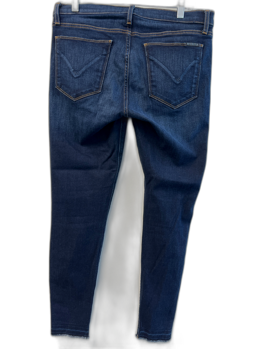 Hudson Size 30 Dark Wash Cotton Blend Mid Rise Mid Rise Raw Hem Skinny Jeans Dark Wash / 30