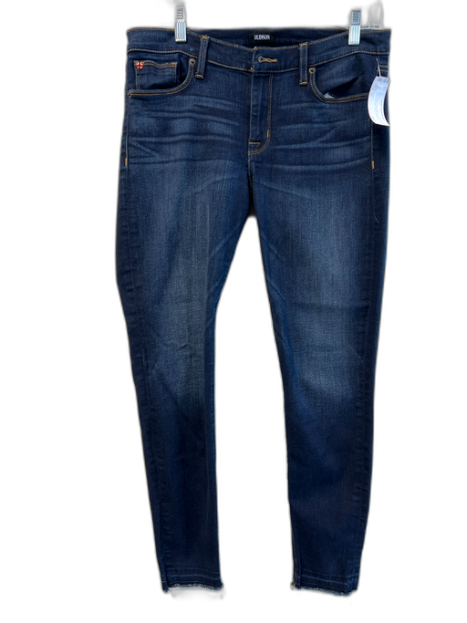 Hudson Size 30 Dark Wash Cotton Blend Mid Rise Mid Rise Raw Hem Skinny Jeans Dark Wash / 30