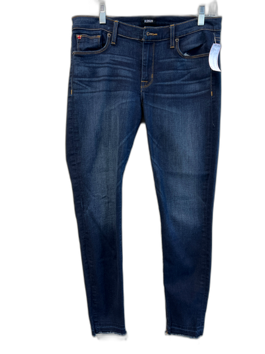 Hudson Size 30 Dark Wash Cotton Blend Mid Rise Mid Rise Raw Hem Skinny Jeans Dark Wash / 30