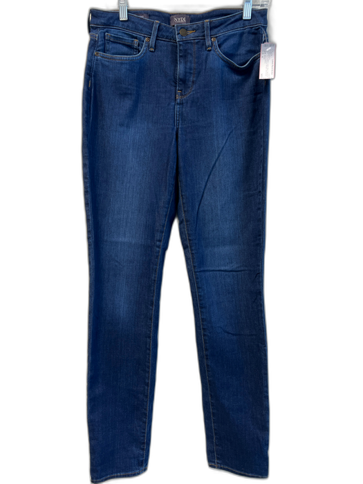 NYDJ Size 4 Dark Wash Cotton Blend High Rise Zip Fly 5 Pocket Straight Jeans Dark Wash / 4