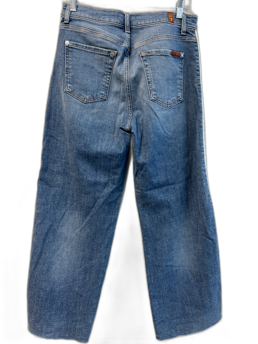 7 For All Mankind Size 29 Medium Wash Cotton Blend High Rise Stripe Detail Jeans Medium Wash / 29