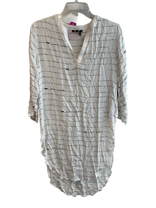 Nic+ Zoe Size S White Rayon Long Sleeve V Neck High Low Top White / S