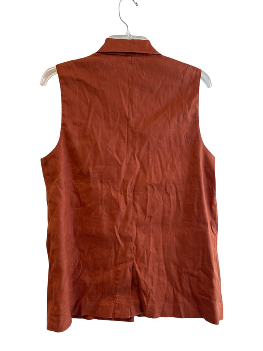Evereve Size S Burnt Orange Linen Blend Sleeveless solid color Pockets Top Burnt Orange / S