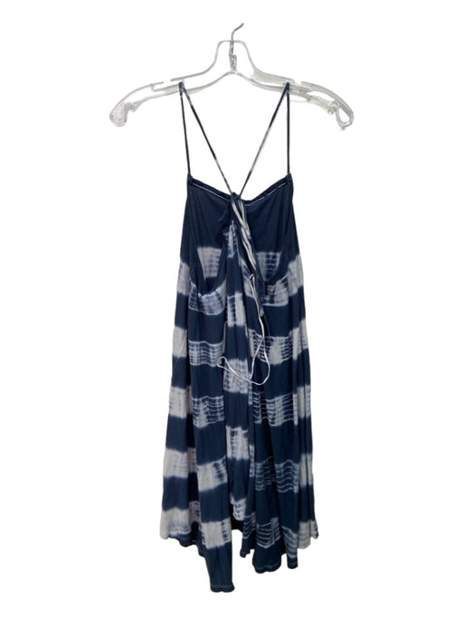 Free People Size M Blue & White Cotton Tye Dye Sleeveless Strappy Dress Blue & White / M