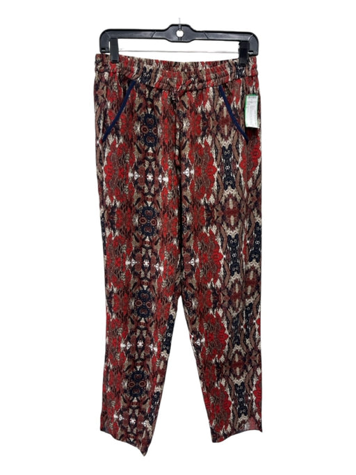 Cartonnier Size S Red, blue, & brown Polyester Elastic Waist Abstract Slim Pants Red, blue, & brown / S