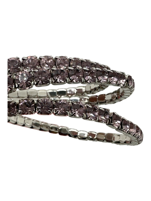 Swarovski Light Pink & Silver Crystal Rhinestone Stretch Bracelet Light Pink & Silver