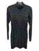 L'agence Size S Black & Rainbow Nylon Blend Holographic Sequin Long Sleeve Dress Black & Rainbow / S