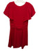 Parker Size 4 Red Silk Flutter Cap sleeve V Neck Twist Detail Side Zip Dress Red / 4