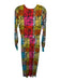 Le Superbe Size S Black & Multi Polyester Blend Snakeskin print V Neck Dress Black & Multi / S