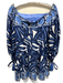 Alexis Size S Mixed Blues & White Cotton Abstract Print 3/4 Balloon Sleeve Dress Mixed Blues & White / S