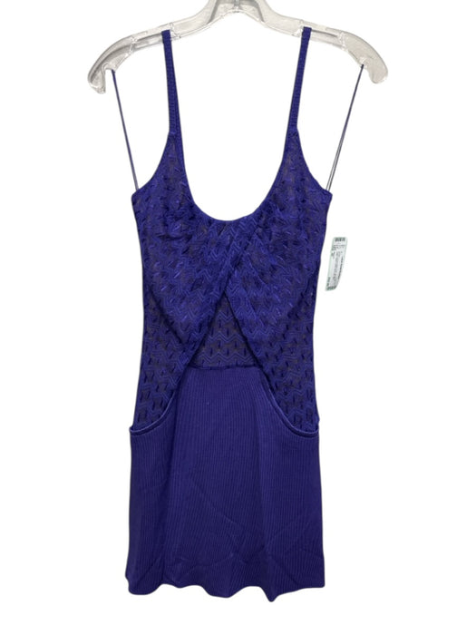 Missoni Size 40 Purple Rayon Blend Knit Spaghetti Strap Drape Detail Dress Purple / 40