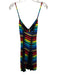 Alice + Olivia Size 4 Black & Multi Viscose Spaghetti Strap Abstract Print Dress Black & Multi / 4