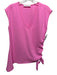 Amanda Uprichard Size S Pink Polyester Cap Sleeve V Neck Ruched side Top Pink / S