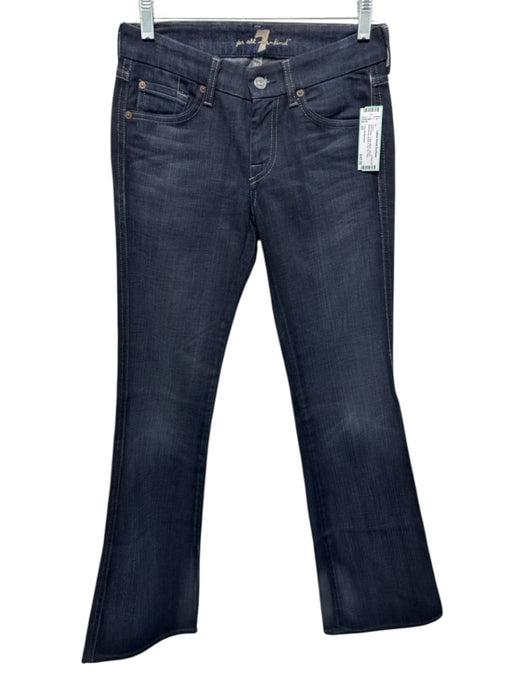 7 For All Mankind Size 25 Dark Wash Cotton Blend Denim Whiskering Flare Jeans Dark Wash / 25