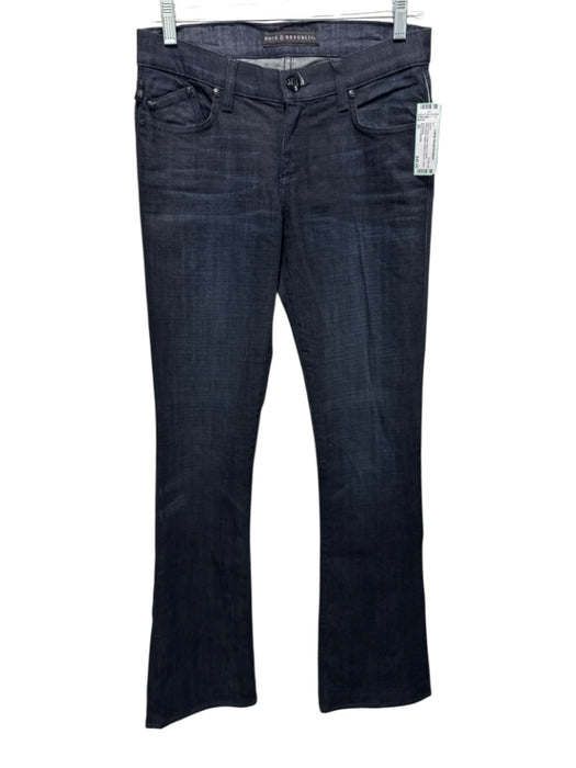 Rock & Republic Size 26 Dark Wash Cotton Blend Denim Rhinestone Detail Jeans Dark Wash / 26