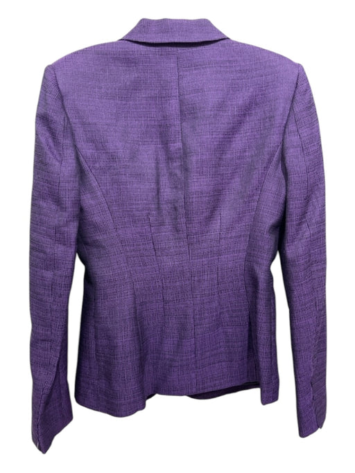 La Perla Size 4 Purple Wool & Silk Blazer Zip corset Jacket Purple / 4