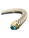 David Yurman Silver & Blue 925 Sterling Silver & 14k Gold Topaz Cable Bracelet Silver & Blue