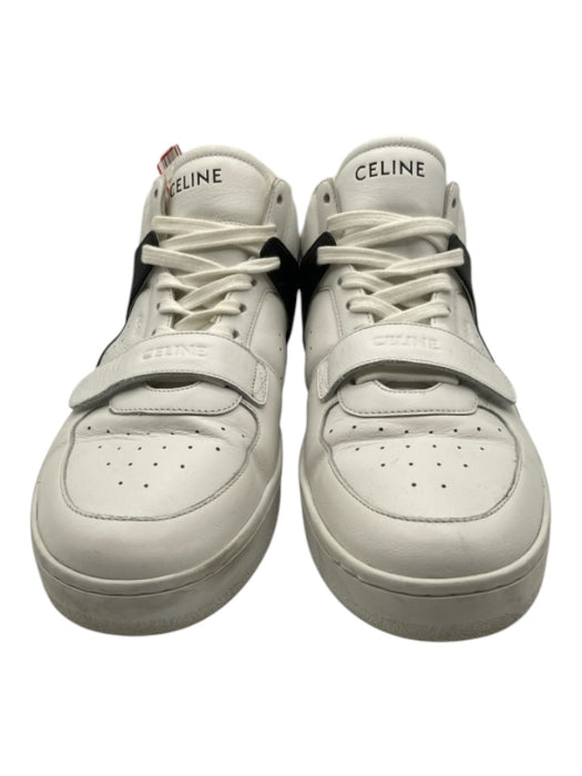 Celine Shoe Size 41 White & Black Leather Laces High Top Velcro Sneakers White & Black / 41