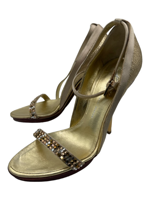 Giuseppe Zanotti Shoe Size 36 Gold Print Glitter Rhinestone Stiletto Pumps Gold Print / 36