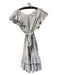 Rebecca Taylor Size 10 White & Blue Cotton Blend Stripe Ruffle Detail Dress White & Blue / 10
