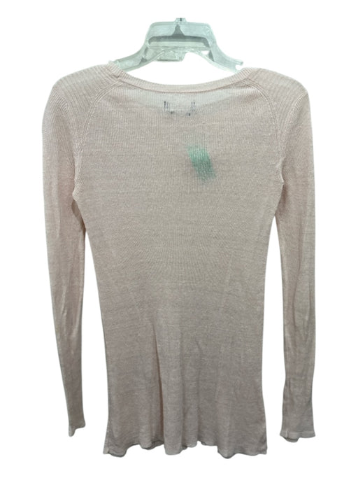 Isabel Marant Size S Peach Pink Open Knit Round Neck Long Sleeve Top Peach Pink / S