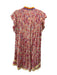 Poupette St. Barth Size L Yellow, Pink, Purple Viscose Floral Fringe Trim Dress Yellow, Pink, Purple / L