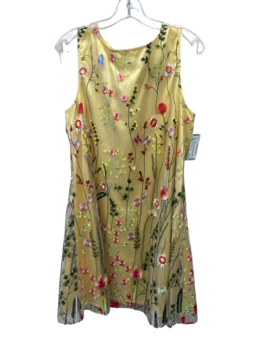 Tahari Arthur S. Levine Size L Yellow, Green & Multi Polyester Sleeveless Dress Yellow, Green & Multi / L
