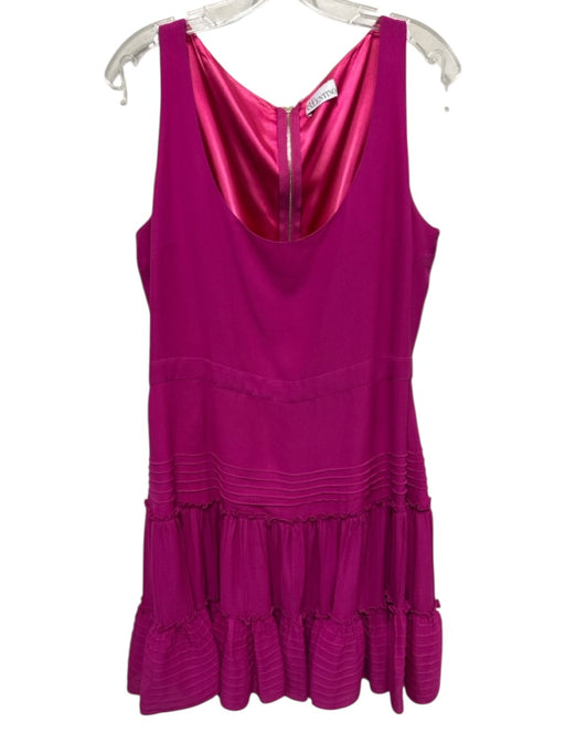 Red Valentino Size XL Magenta Pink Silk Blend Sleeveless Pleated Detail Dress Magenta Pink / XL