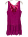 Red Valentino Size XL Magenta Pink Silk Blend Sleeveless Pleated Detail Dress Magenta Pink / XL