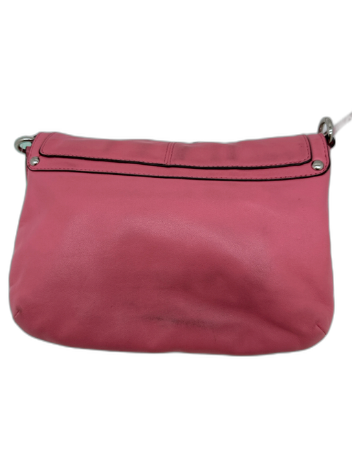 Coach Bubblegum Pink Leather Foldover Snap Closure Silver Tone Hardware Bag Bubblegum Pink / XS